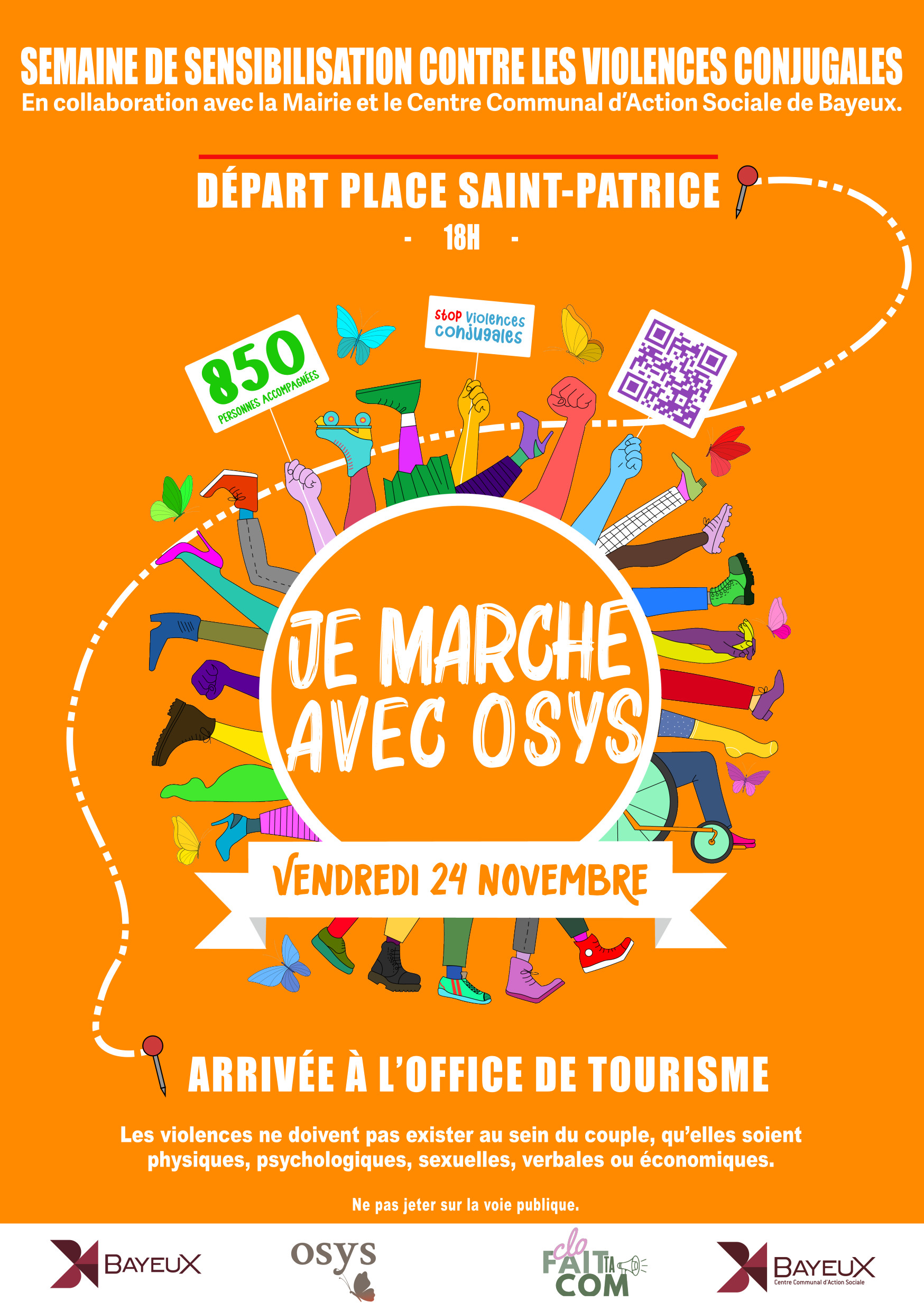 Marche contre les violences faites aux femmes Ville de Bayeux