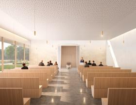Vue d'architecte du futur crematorium à Bayeux