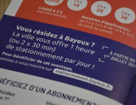 Flyer stationnement à Bayeux