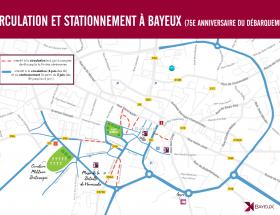 Plan de la circulation le 6 juin 2019 à Bayeux