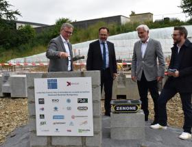 Pose de la première pierre du pôle d'affaire de la Gare à Bayeux