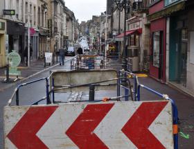 Travaux rue Saint-Jean à Bayeux