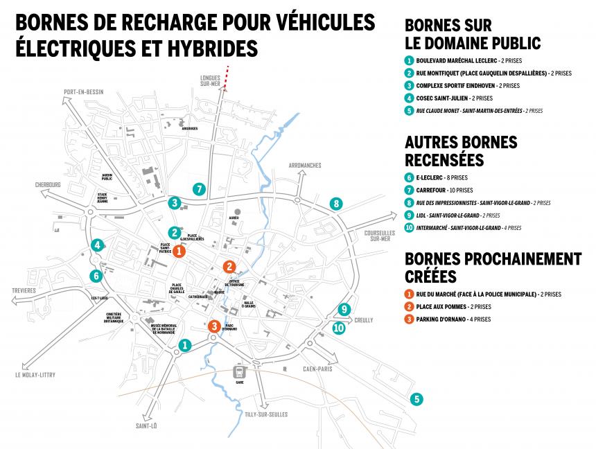 Plan bornes de recharge Bayeux