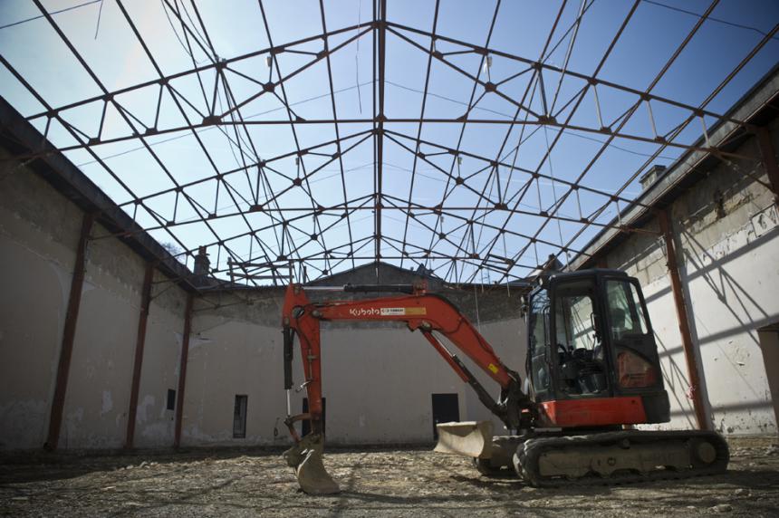 Travaux à la Halle aux Grains à Bayeux