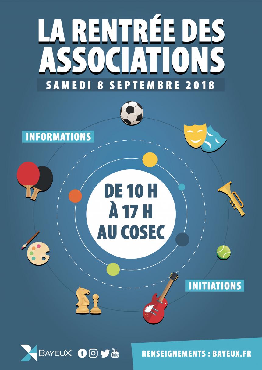 Affiche Rentrée des associations Bayeux 2018
