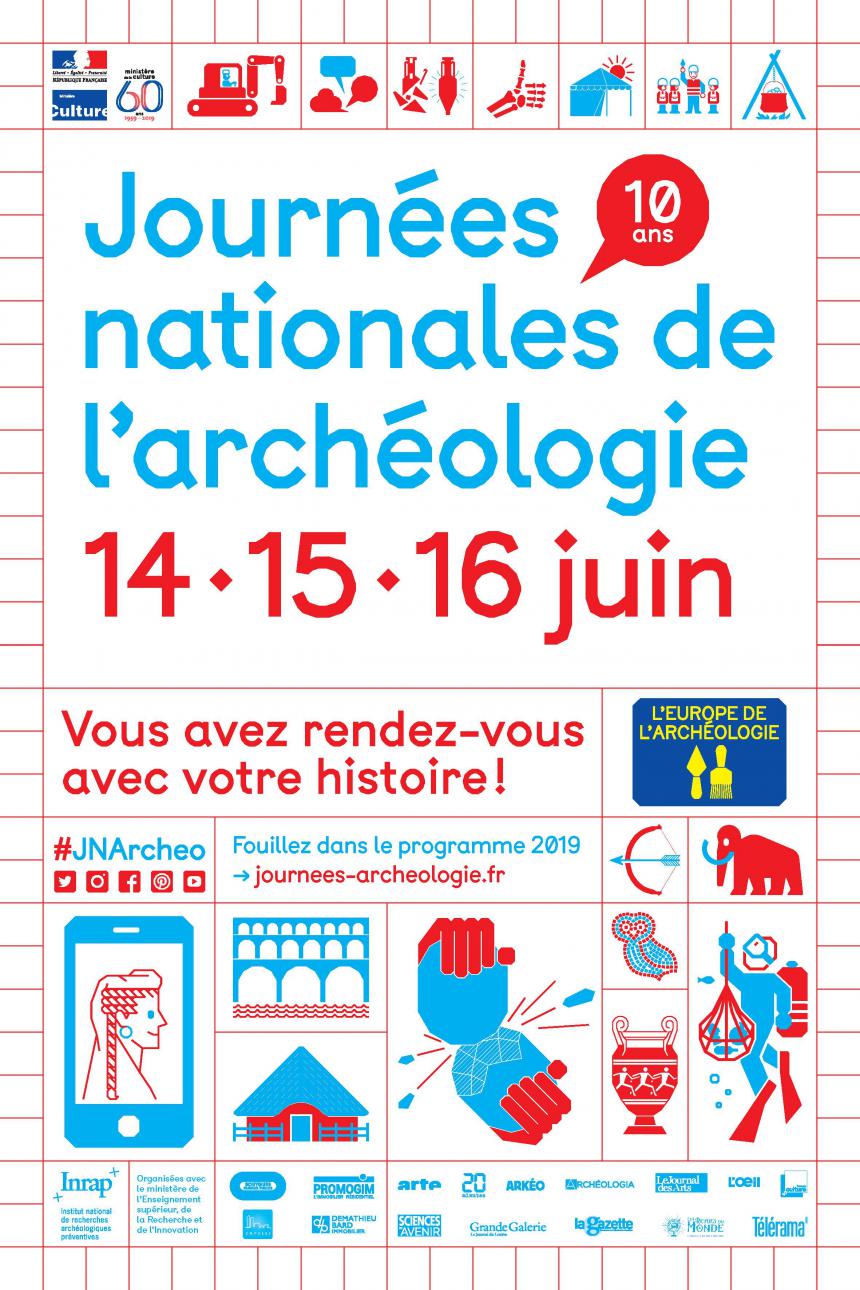 Affiche des Journées nationales de l'archéologie 2019