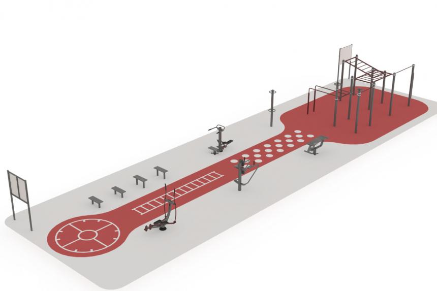 Plan de la nouvelle aire de fitness à Bayeux