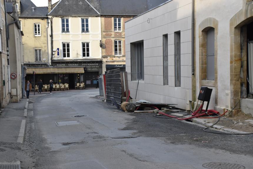 Travaux rue aux Coqs à Bayeux