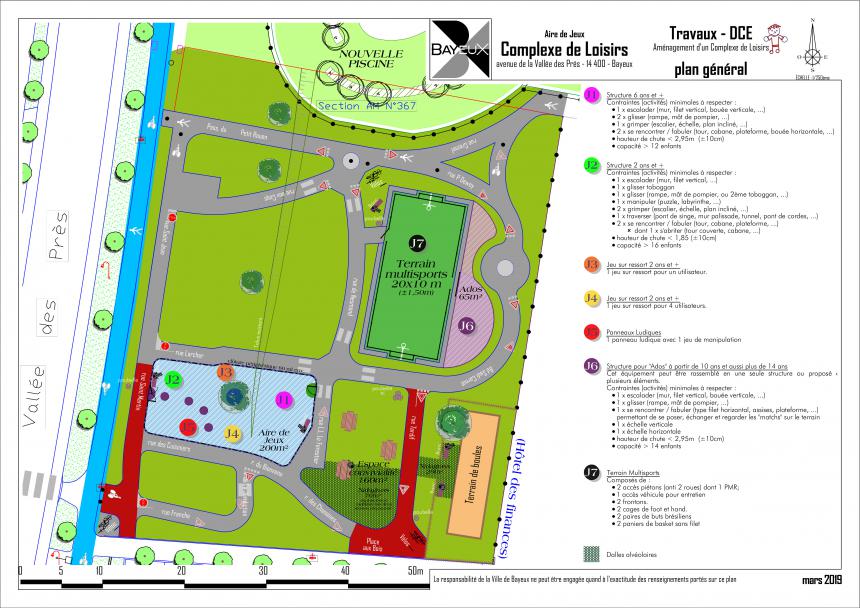 Plan des travaux de l'aire de loisirs de la Vallée des Prés