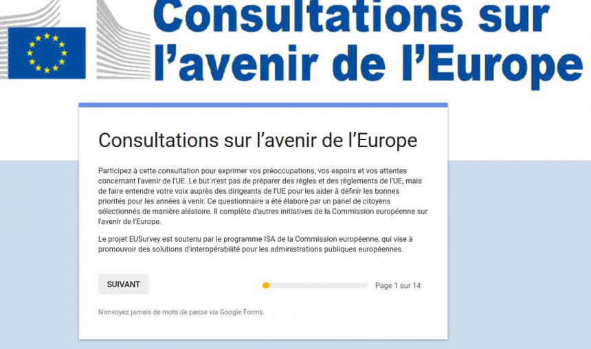 Capture d'écran consultations européennes