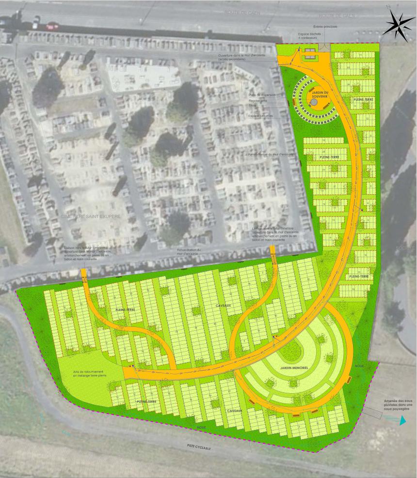 Projet d'extension du cimetière de l'Est à Bayeux © Samuel Craquelin