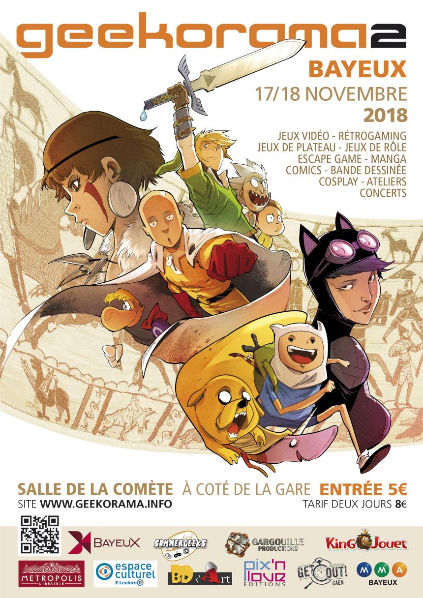 Affiche du festival Geekorama 2018 à Bayeux