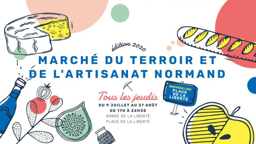 Affiche 2020 des marchés du terroir et de l'artisanat normand à Bayeux