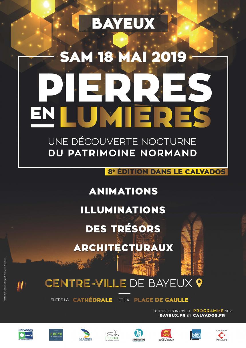 Affiche Pierres en lumière 2019 à Bayeux