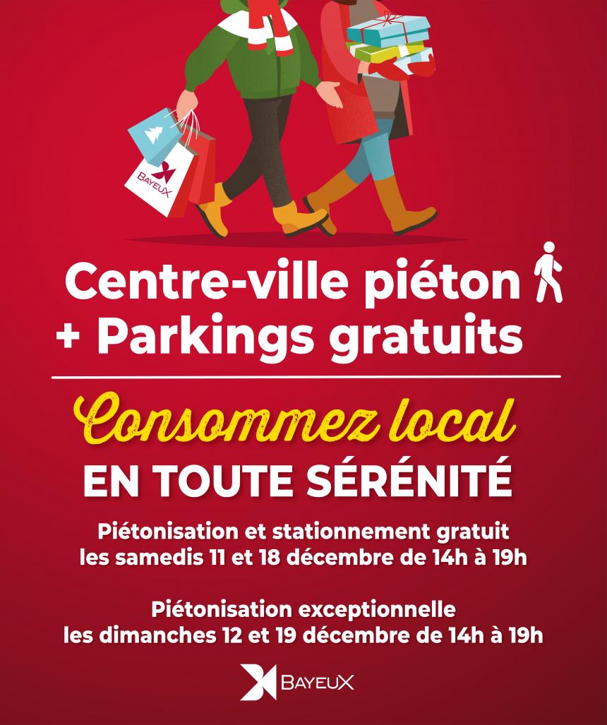 Visuel piétonisation des rues du centre-ville de Bayeux