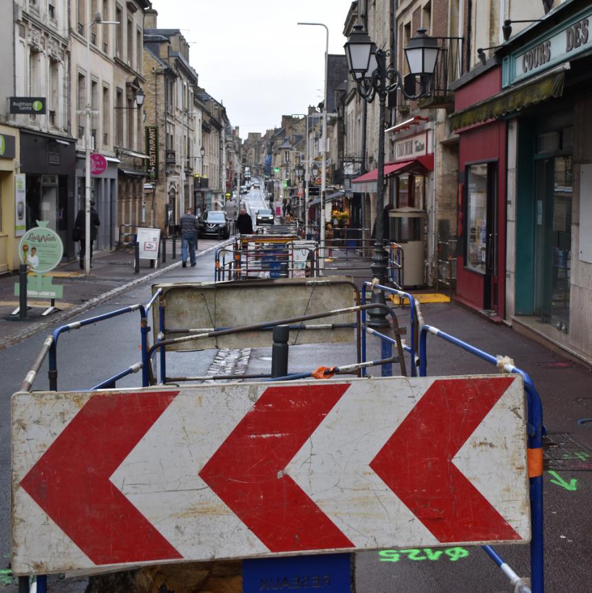 Travaux rue Saint-Jean à Bayeux