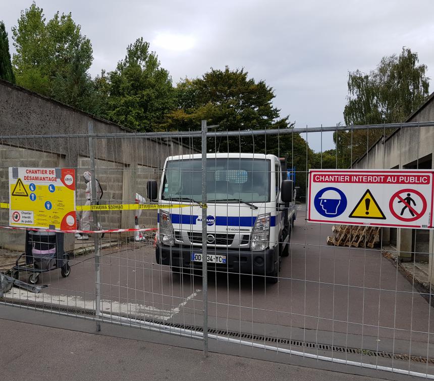 Travaux au parking des remparts à Bayeux