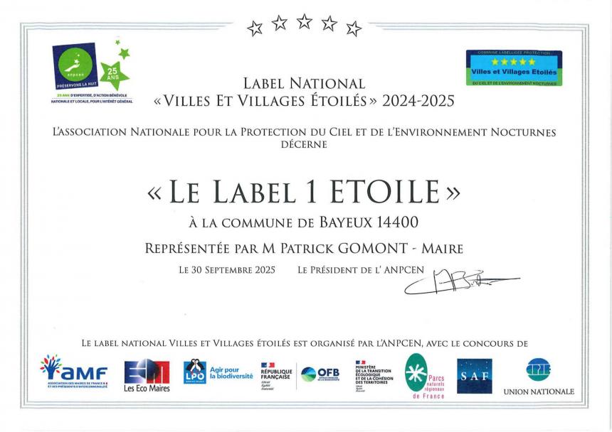 Label VVE Bayeux Label VVE Bayeux