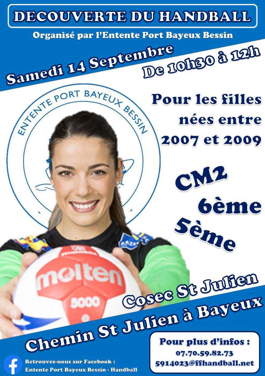 Affiche session de recrutement handball féminin à Bayeux