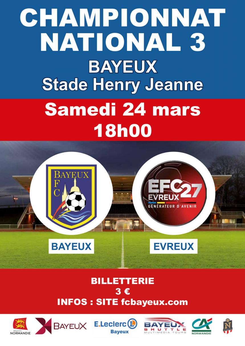 Affiche Bayeux FC rencontre Evreux