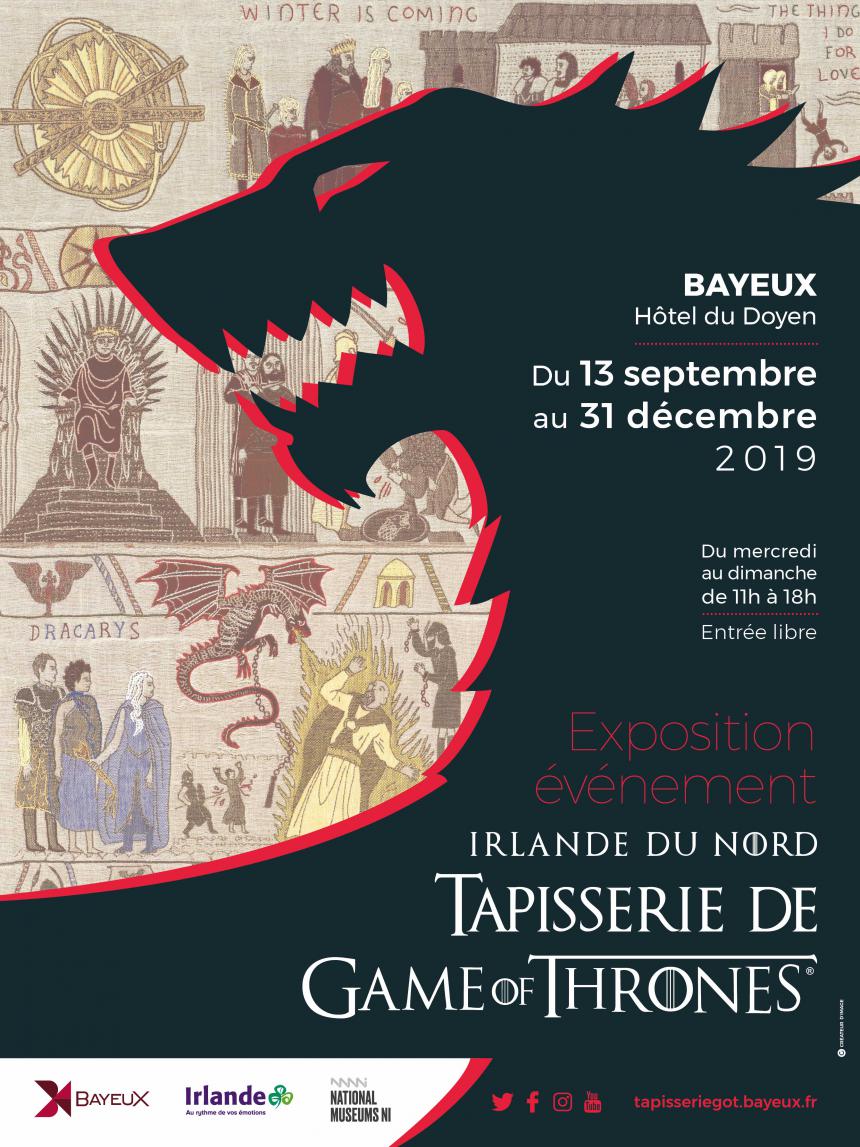 Visuel de l'exposition événement Tapisserie Game of Thrones à Bayeux