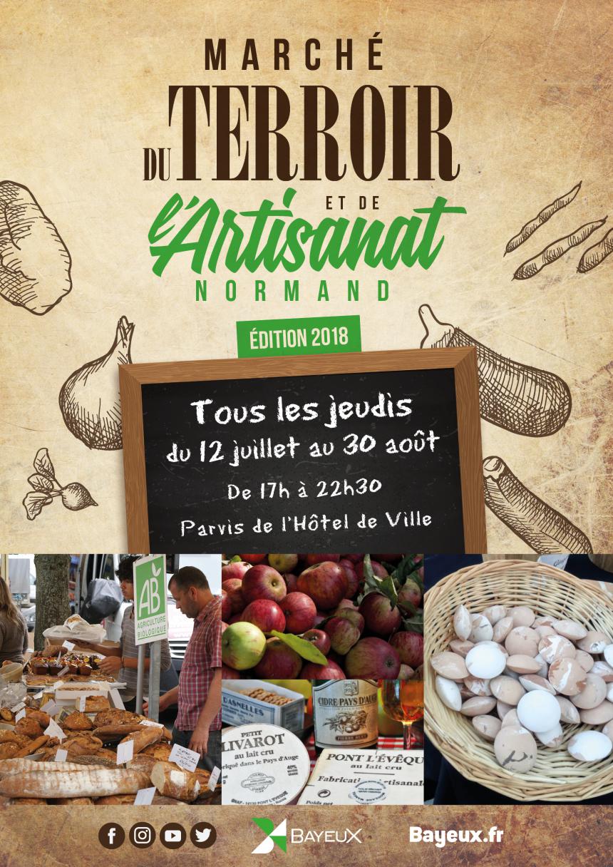 Affiche marché du terroir et de l'artisanat normand à Bayeux