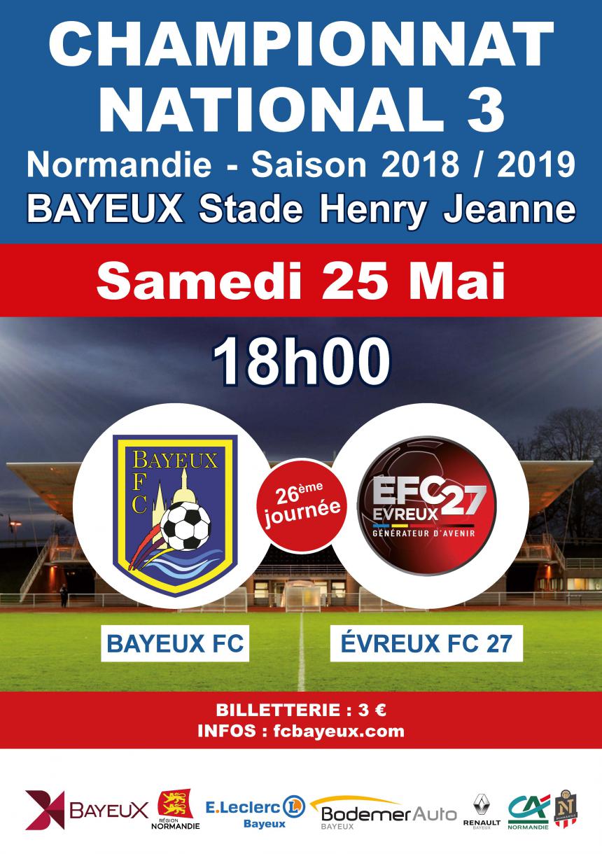Affiche du match Bayeux - Evreux