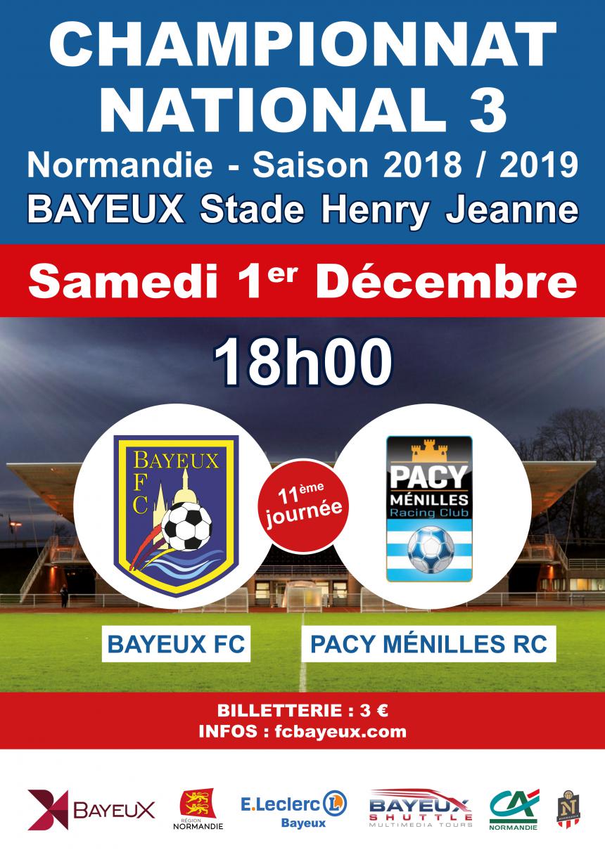 Affiche match de football Bayeux - Pacy Ménilles