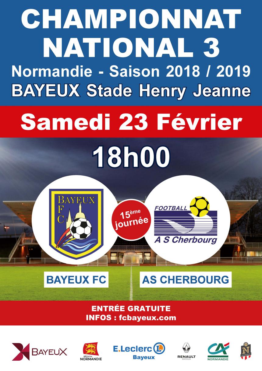 Affiche du match Bayeux - Cherbourg Affiche du match Bayeux - Cherbourg