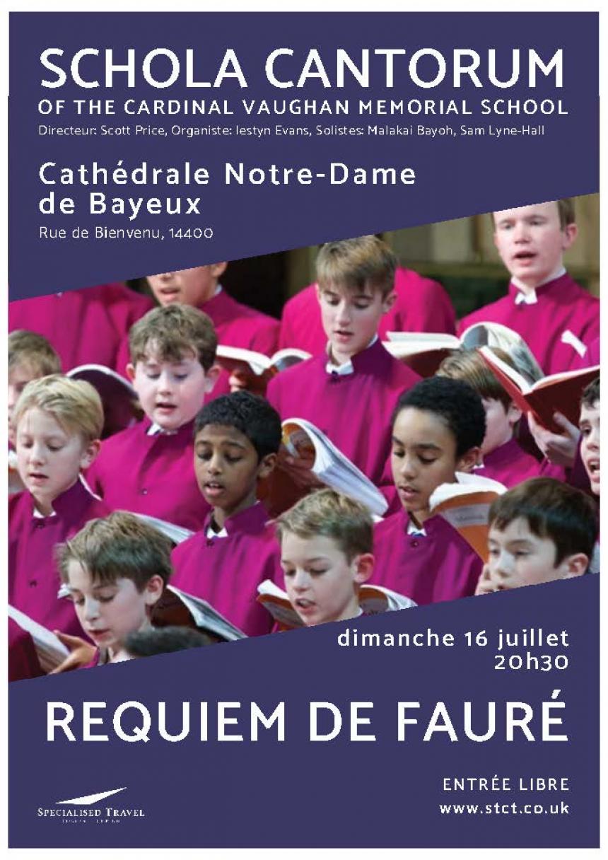 Affiche Choeur de l'école Vaughan de Londres Bayeux, Cathédrale : Choeur de l'école Vaughan de Londres