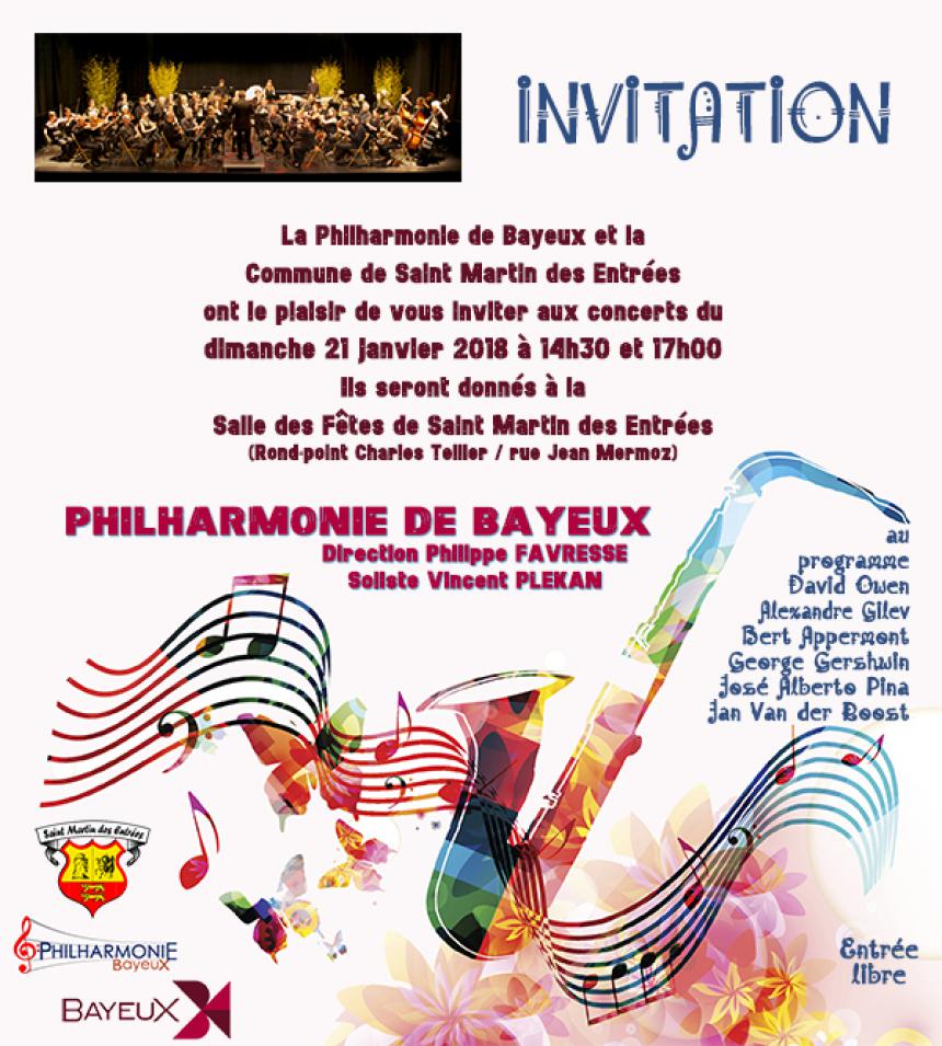 Invitation concerts Philharmonie Bayeux