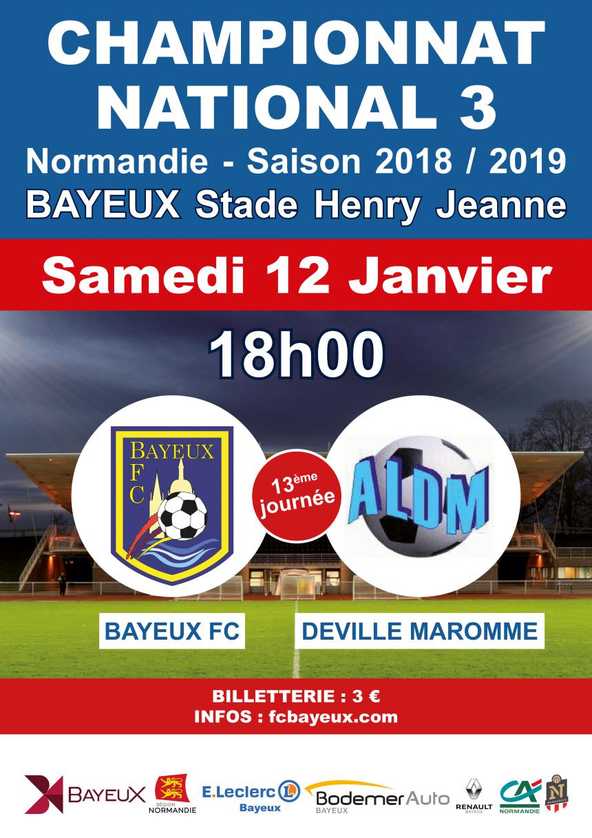 Affiche match de football Bayeux - Deville Maromme