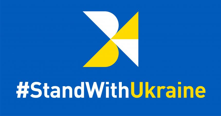 Logo de Bayeux aux couleurs de l'Ukraine