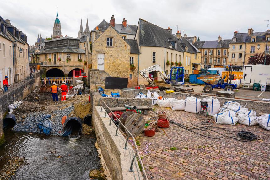 Bayeux : travaux sur les ouvrages de l'Aure