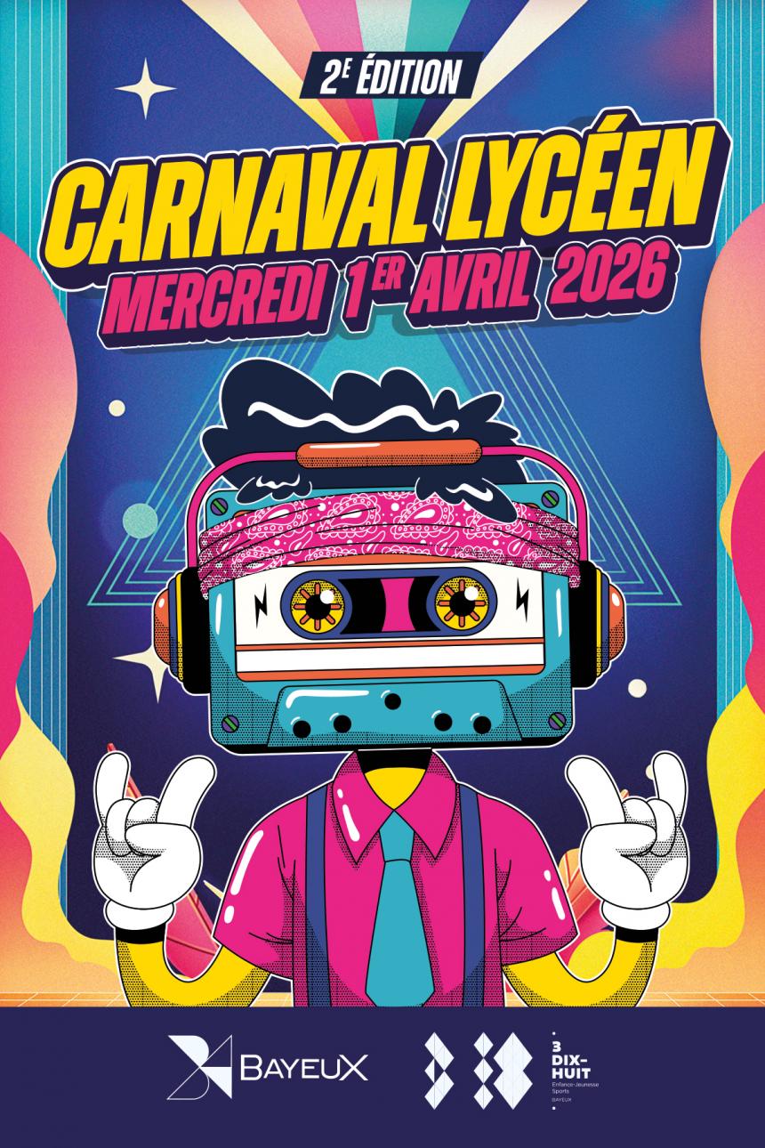 Affiche carnaval lycéen bayeux 2026